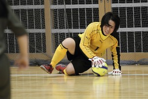 DANNY FC Ladiesのゴールを守るのは青島由美(1)。東海女子サッカーリーグとの掛け持ちプレーヤーだ。