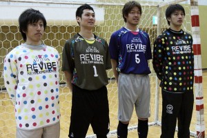 ブログでの紹介のための写真撮影にご協力いただいた、左から鈴木孝博選手、皆川広紀選手、太田浩二選手、そして門田雄輔選手。4人とも昨季の東海リーグベスト5に選出されています。